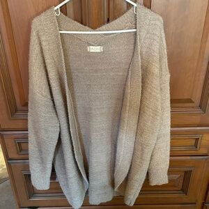 Altar'd State Cozy Tan Open-Front Cardigan